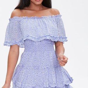 Forever 21 Off-the-Shoulder Floral Print Dress